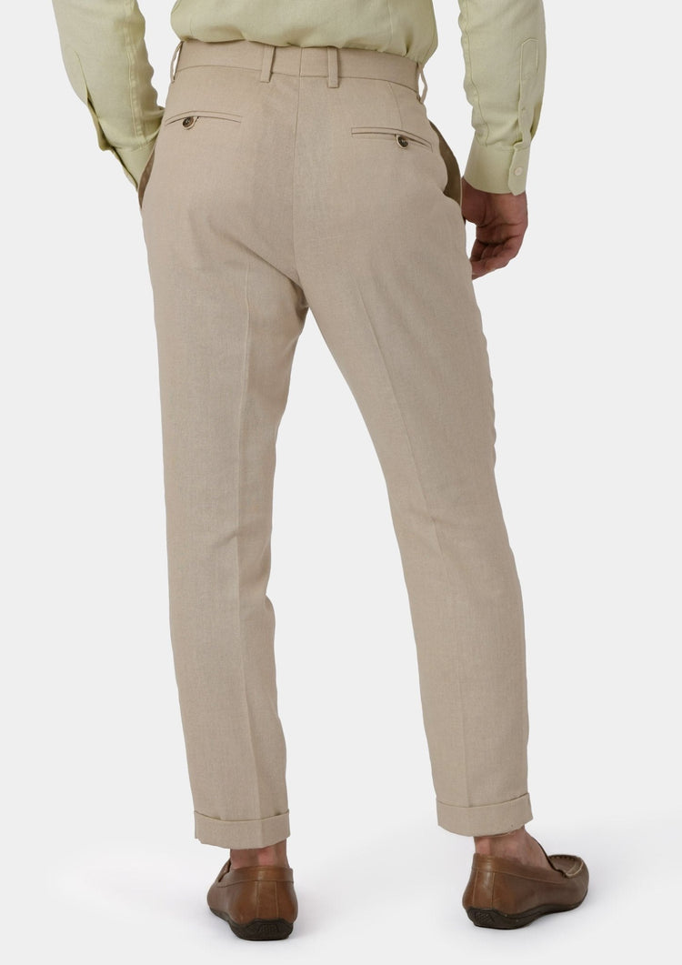 Simply Taupe Linen Pants - SARTORO50