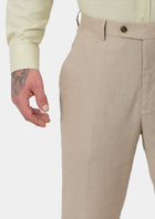 Simply Taupe Linen Pants - SARTORO876