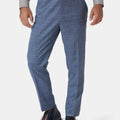 Sky Blue Windowpane Pants - SARTORO