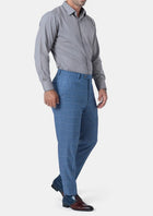 Sky Blue Windowpane Pants - SARTORO521