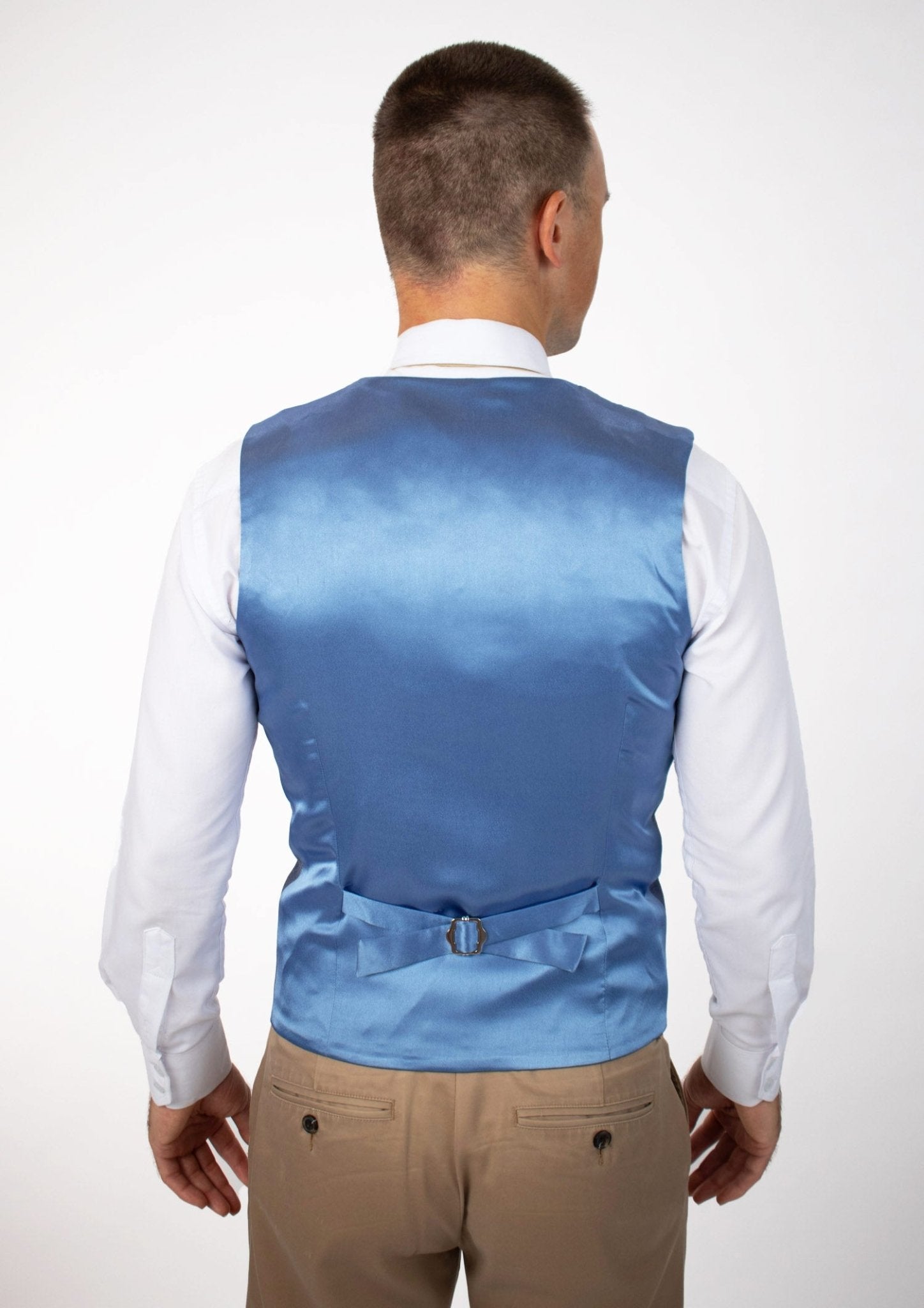 Sky Blue Windowpane Vest - SARTORO