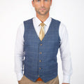 Sky Blue Windowpane Vest - SARTORO