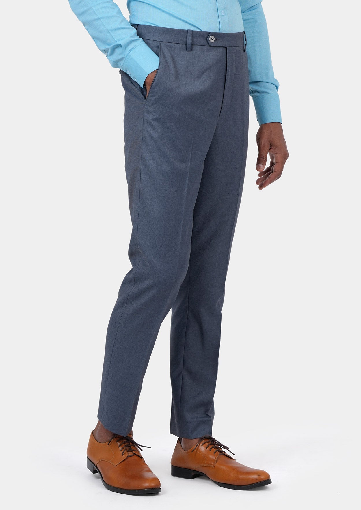 Slate Grey Twill Pants - SARTORO