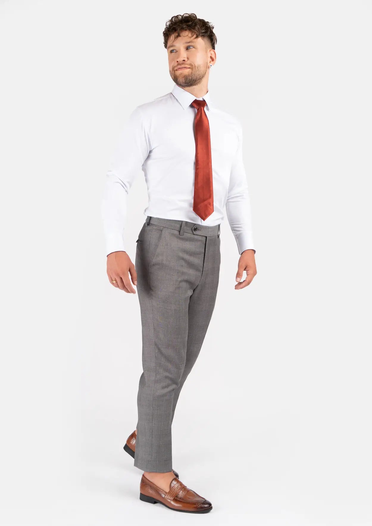 Spanish Grey Prince Of Wales Pants - SARTORO