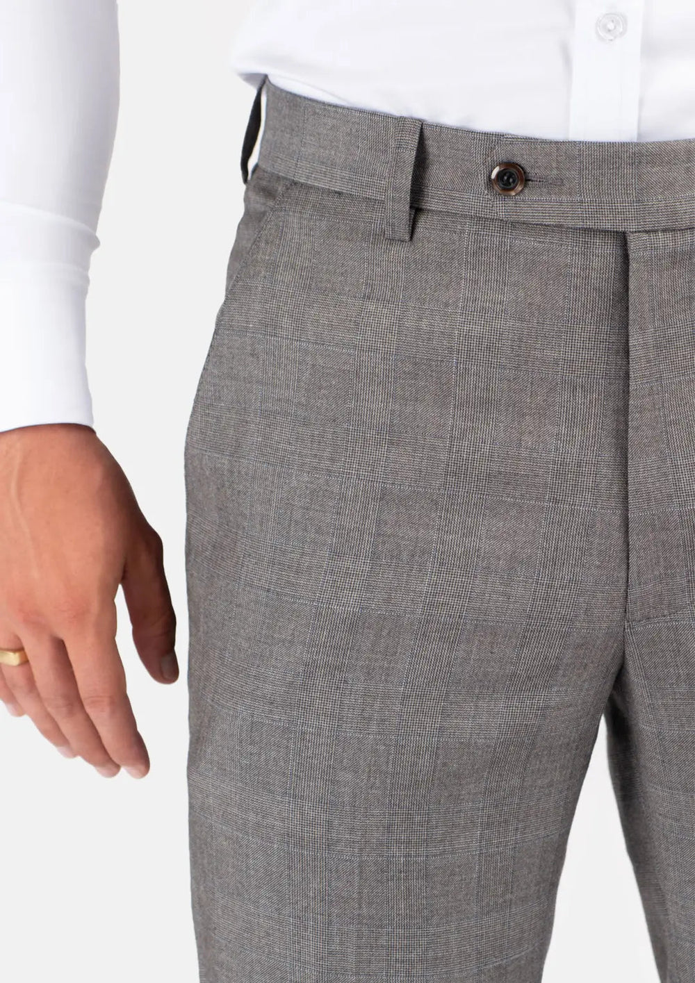 Spanish Grey Prince Of Wales Pants - SARTORO