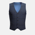 Spruce Blue Flannel Windowpane Vest - SARTORO