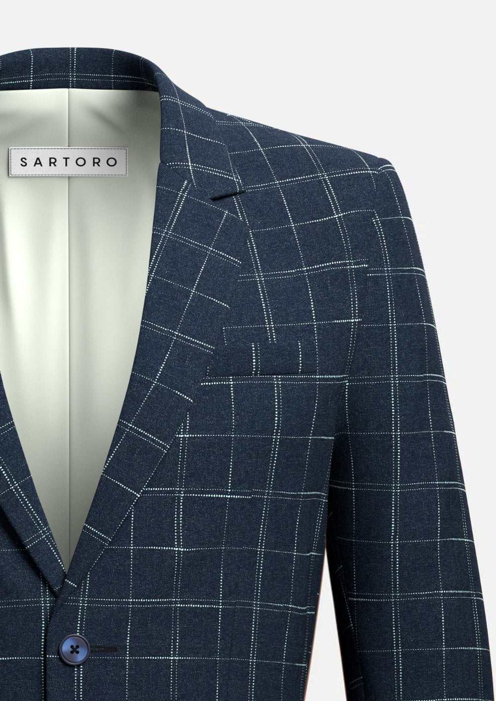 Thompson Navy Flannel Windowpane Jacket - SARTORO