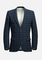 Thompson Navy Flannel Windowpane Jacket - SARTORO