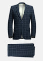 Thompson Navy Flannel Windowpane Suit - SARTORO