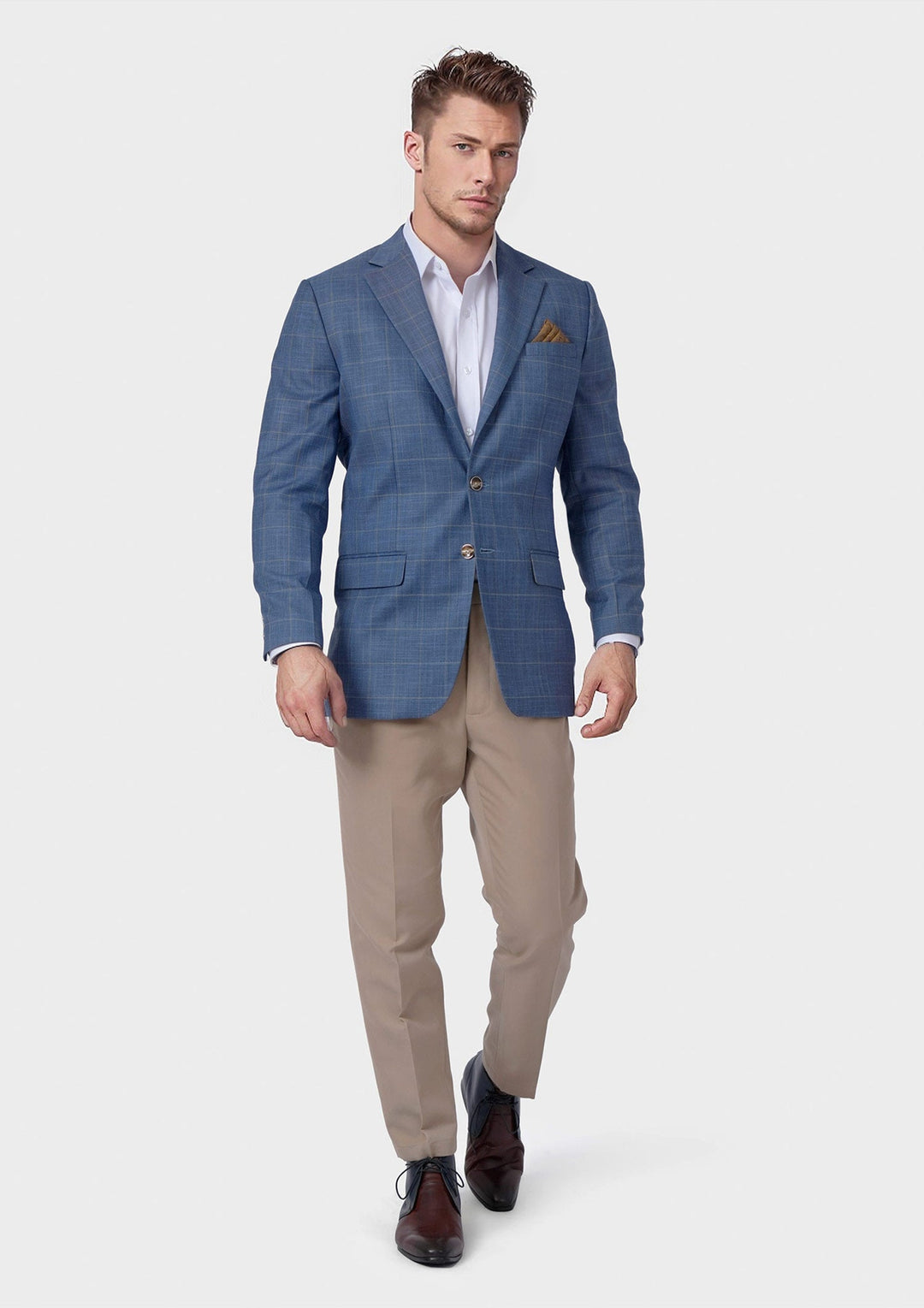 Thompson Sky Blue Windowpane Jacket - SARTORO