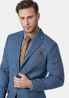 Thompson Sky Blue Windowpane Jacket - SARTORO21