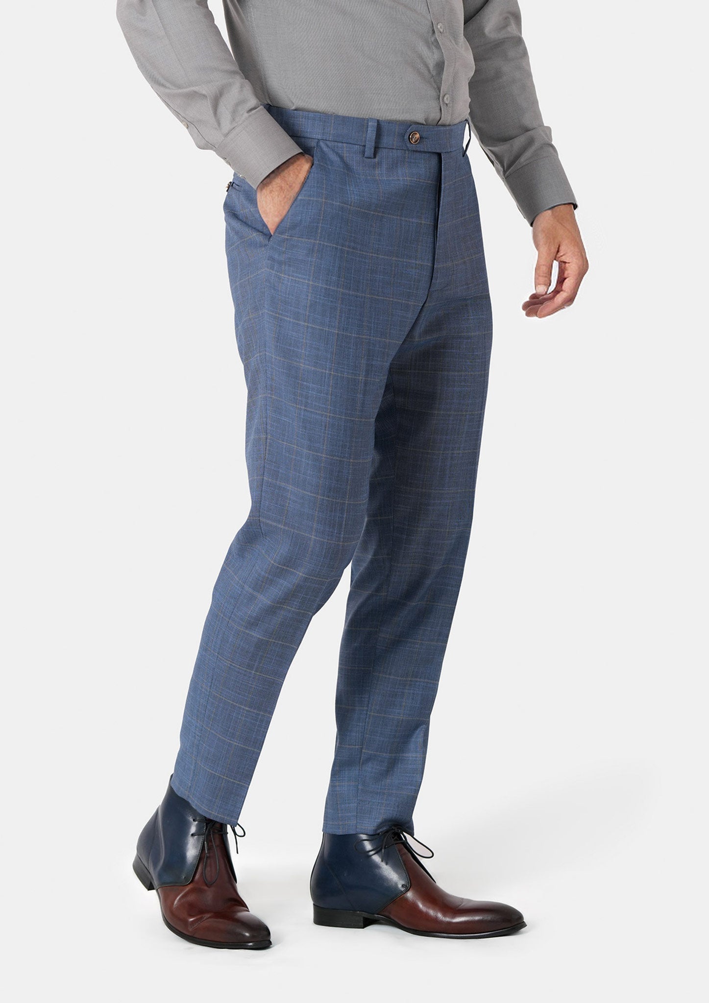 Thompson Sky Blue Windowpane Suit - SARTORO