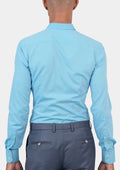 Turquoise Egyptian Cotton Broadcloth Shirt - SARTORO