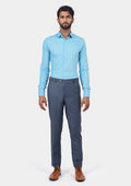 Turquoise Egyptian Cotton Broadcloth Shirt - SARTORO