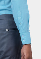 Turquoise Egyptian Cotton Broadcloth Shirt - SARTORO721
