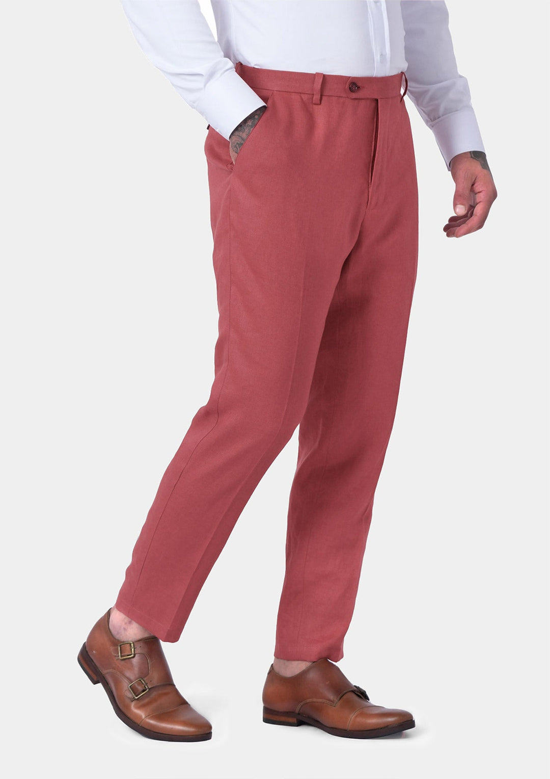 Tuscan Red Linen Pants - SARTORO