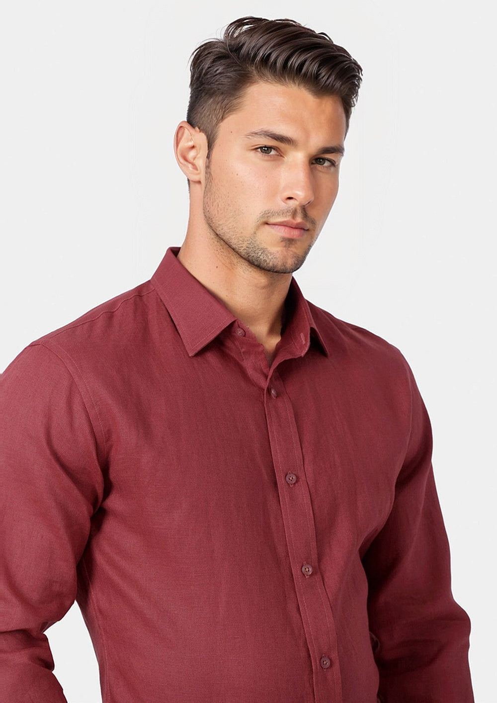 Tuscan Red Linen Shirt - SARTORO