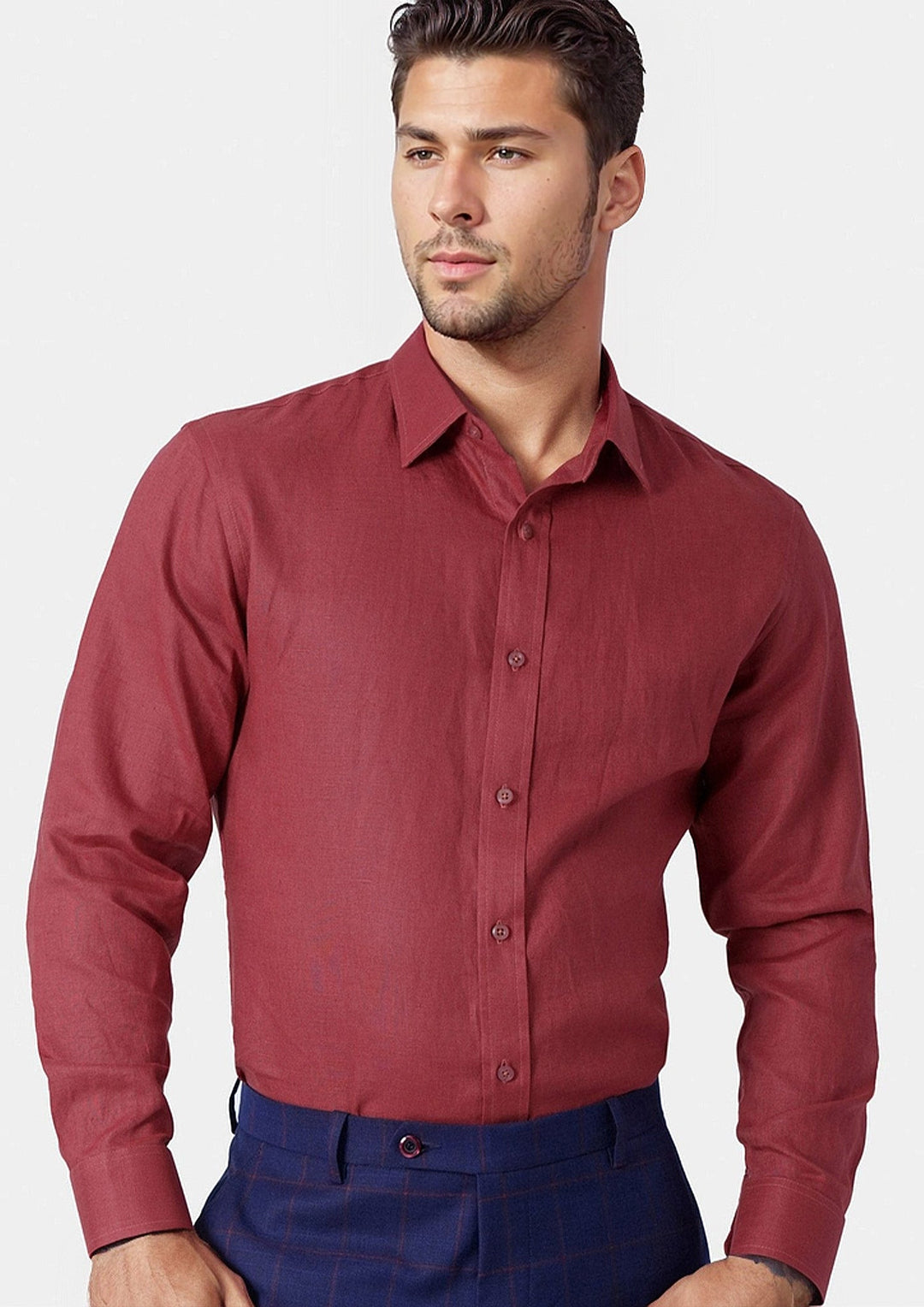 Tuscan Red Linen Shirt - SARTORO