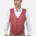 Tuscan Red Linen Vest - SARTORO