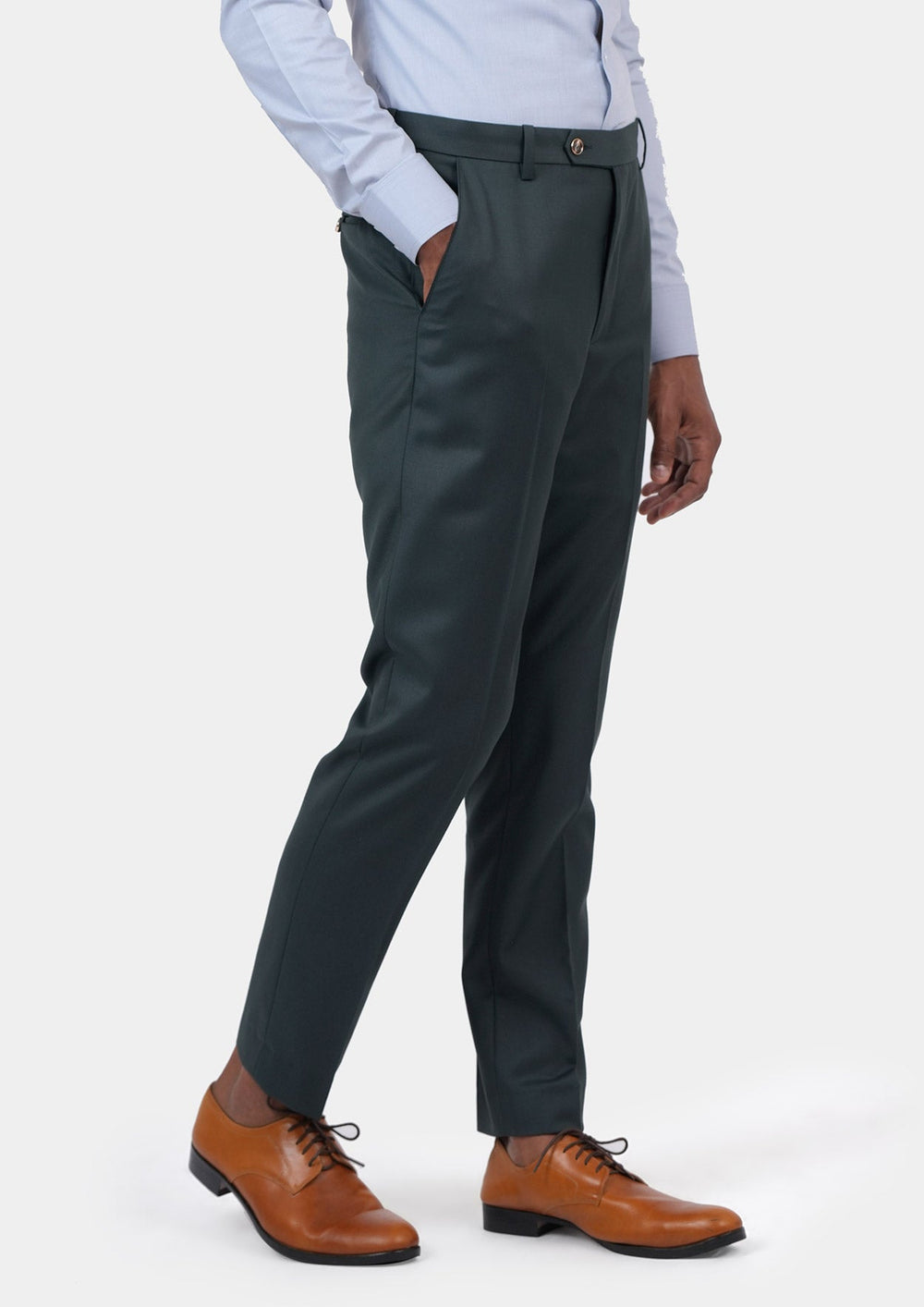 Vintage Green Twill Pants - SARTORO