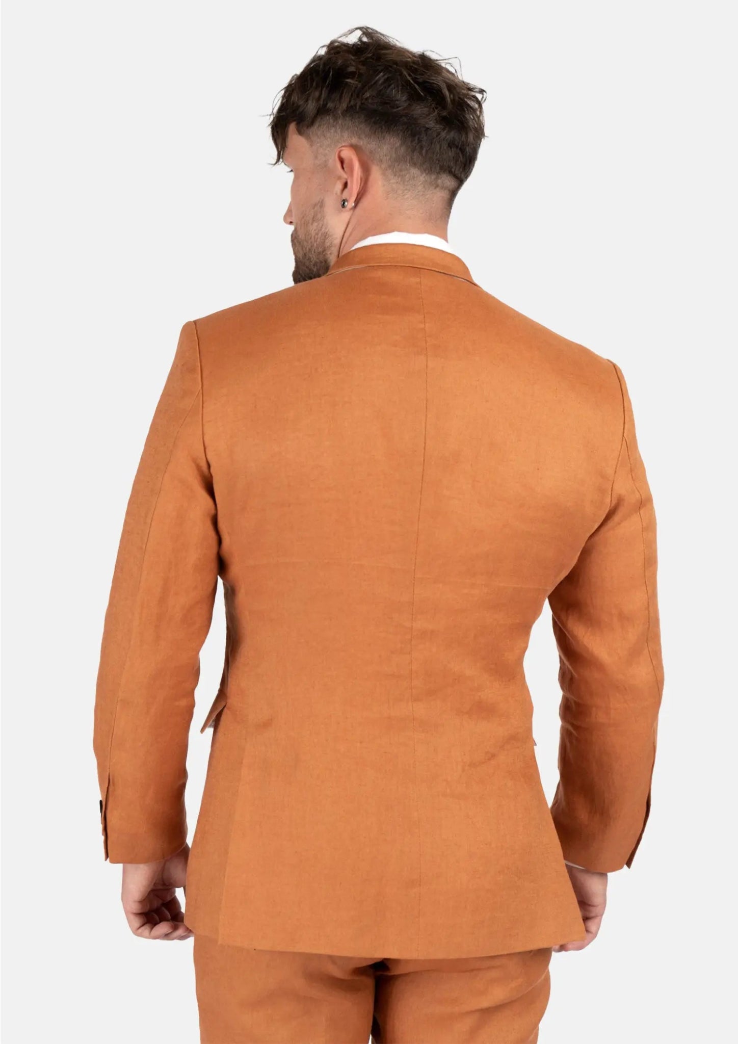 Waverly Burnt Orange Linen Jacket - SARTORO
