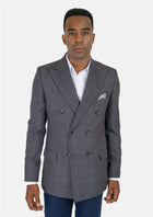 Waverly Dark Grey Windowpane Jacket - SARTORO731