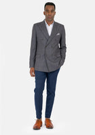 Waverly Dark Grey Windowpane Jacket - SARTORO366