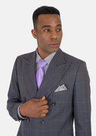 Waverly Dark Grey Windowpane Suit - SARTORO943