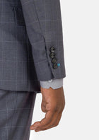 Waverly Dark Grey Windowpane Suit - SARTORO666
