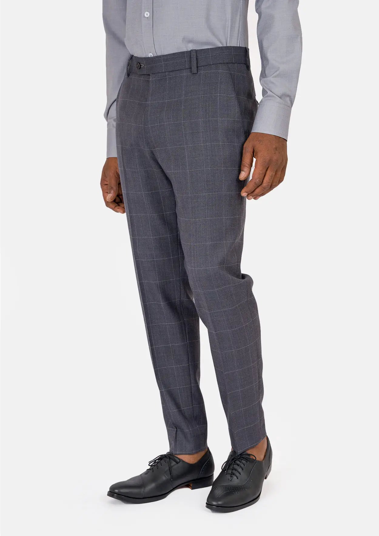 Waverly Dark Grey Windowpane Suit - SARTORO