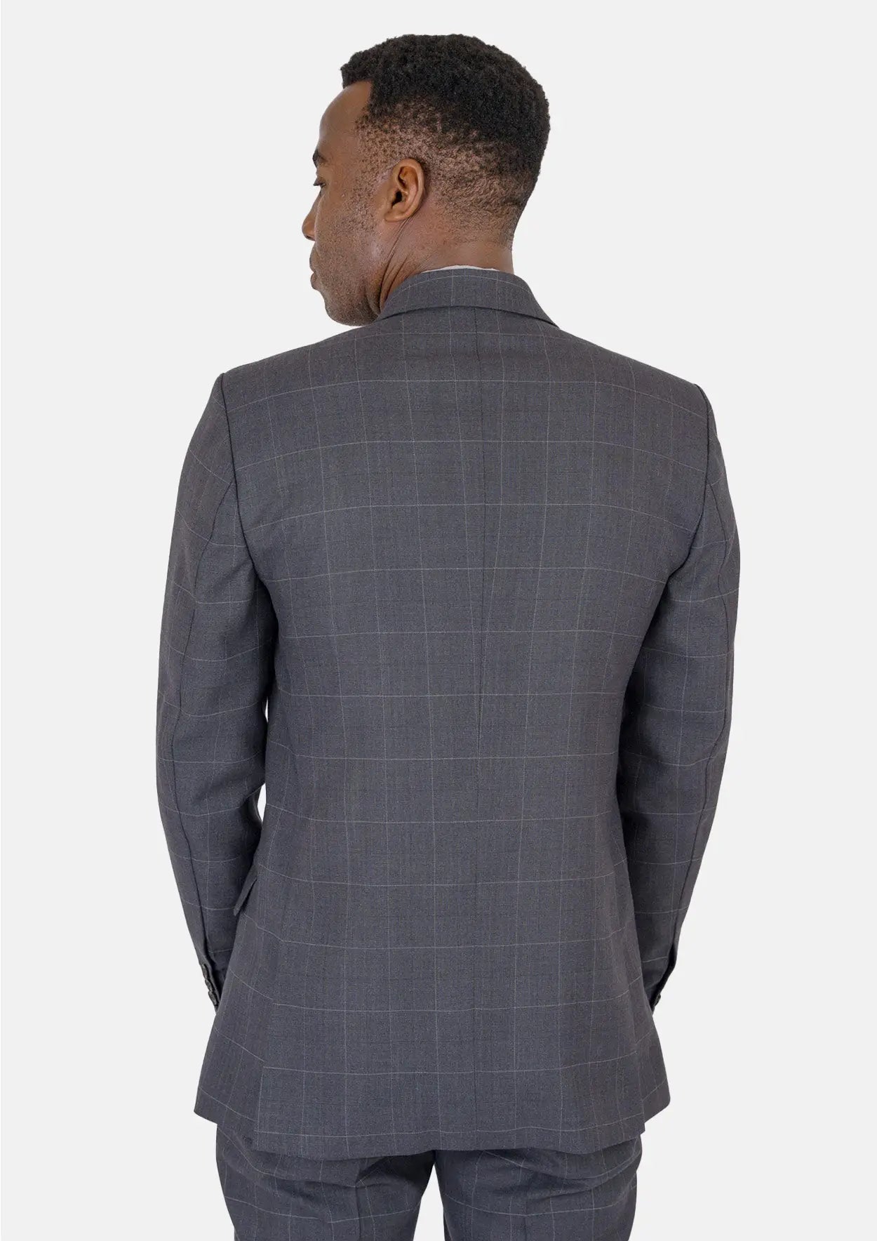 Waverly Dark Grey Windowpane Suit - Main Image