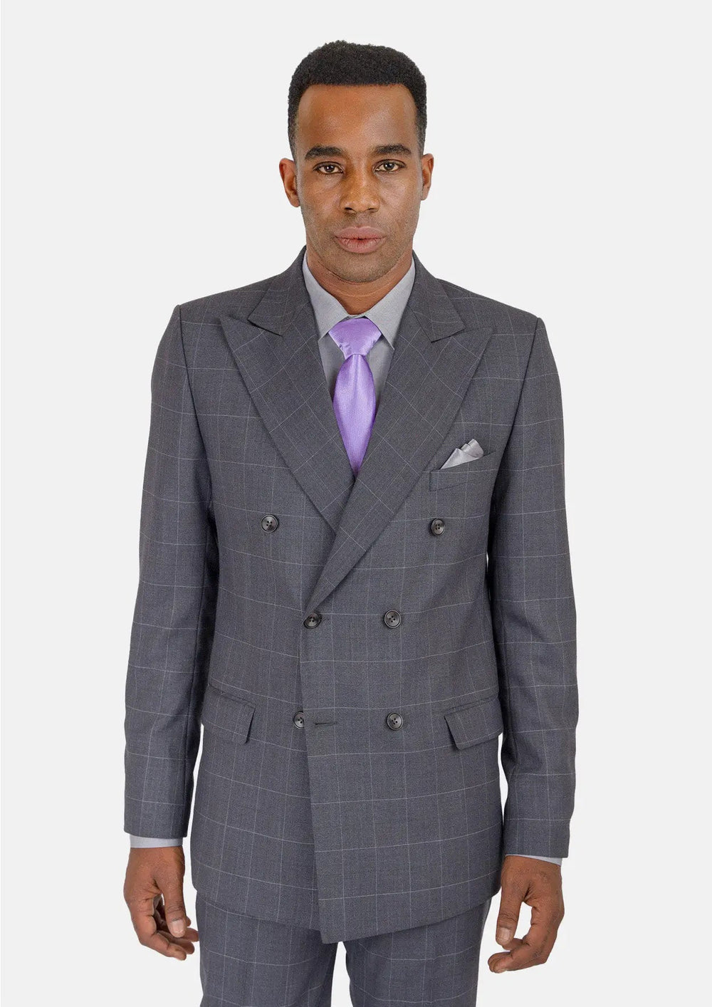 Dark Grey Windowpane Suit508