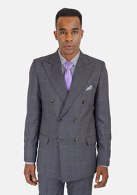Waverly Dark Grey Windowpane Suit - SARTORO