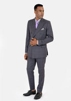 Waverly Dark Grey Windowpane Suit - SARTORO234