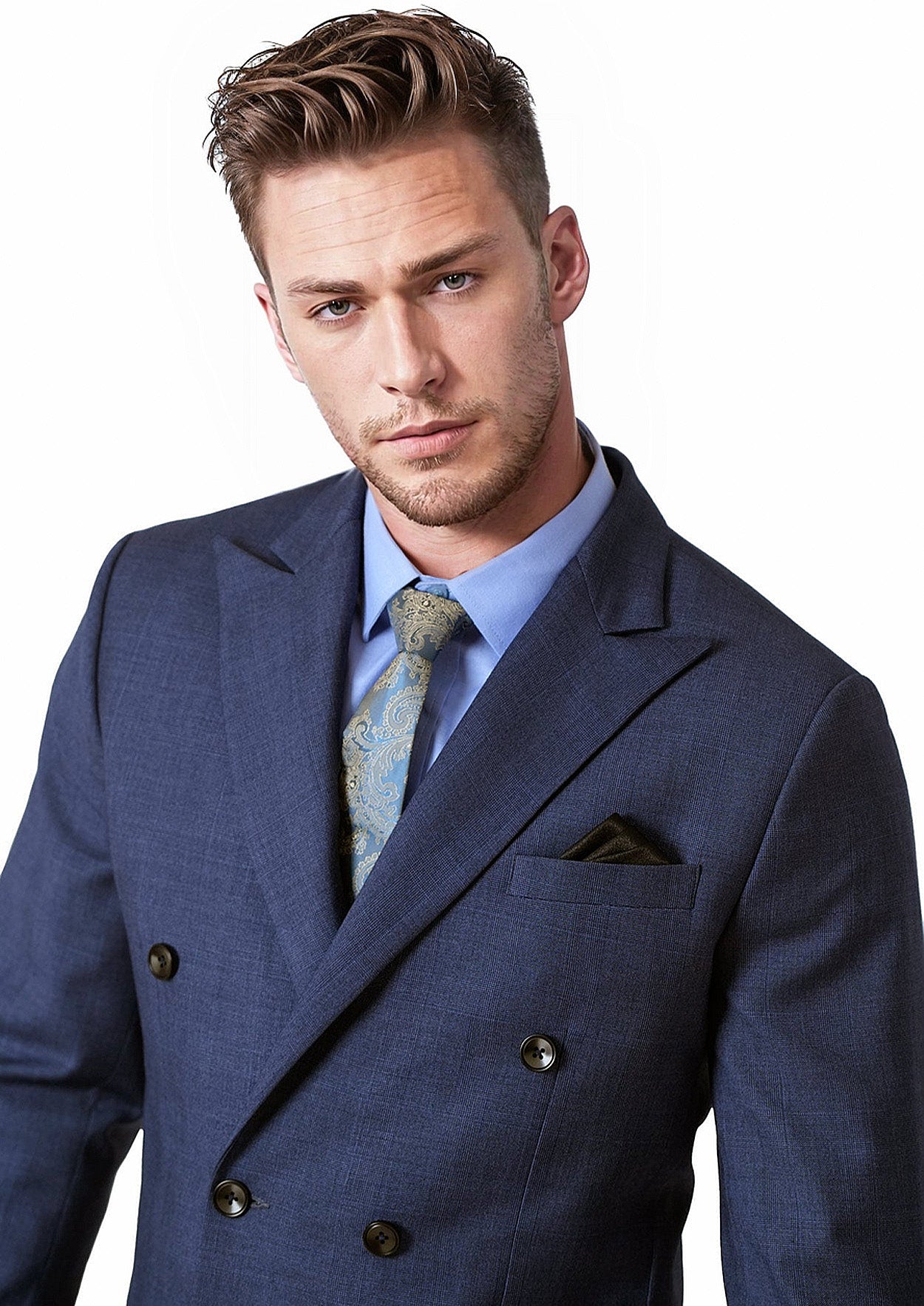 Waverly Midnight Blue Prince of Wales Jacket - SARTORO