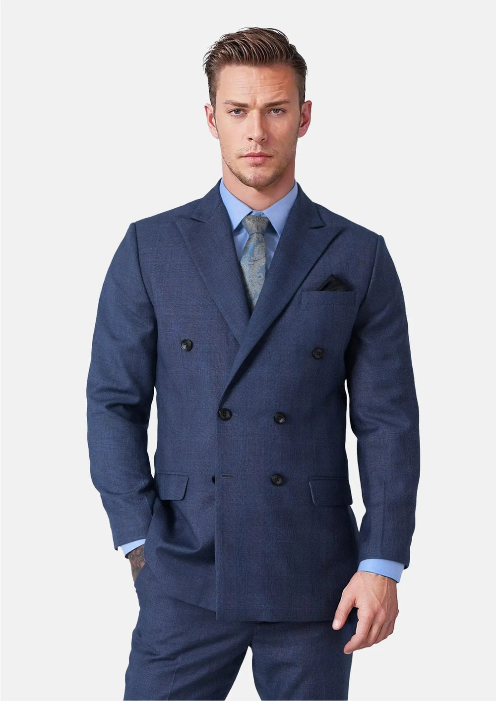Midnight Blue Prince of Wales Suit424