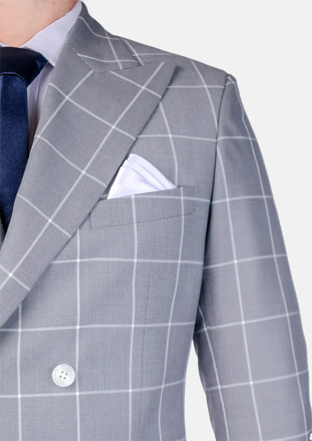 Waverly Powder Grey Windowpane Jacket - SARTORO