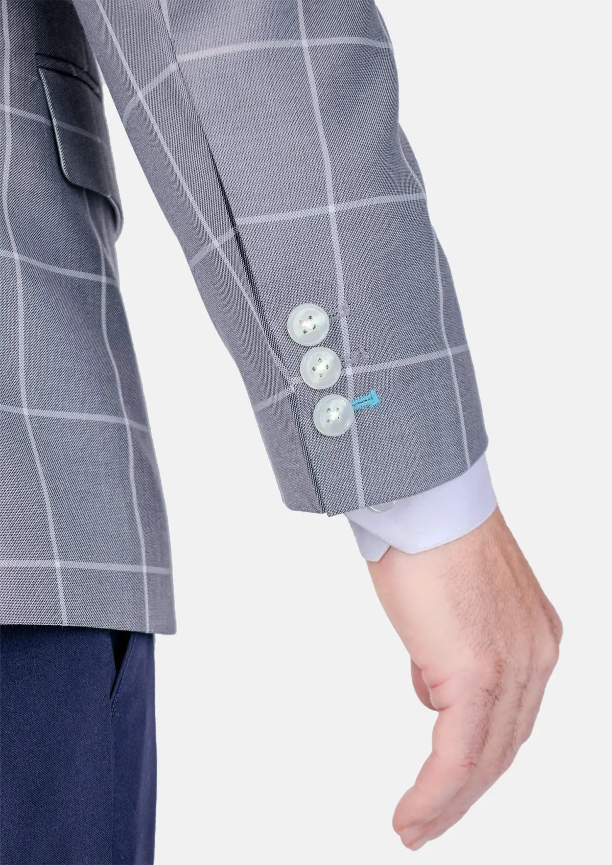 Waverly Powder Grey Windowpane Jacket - SARTORO