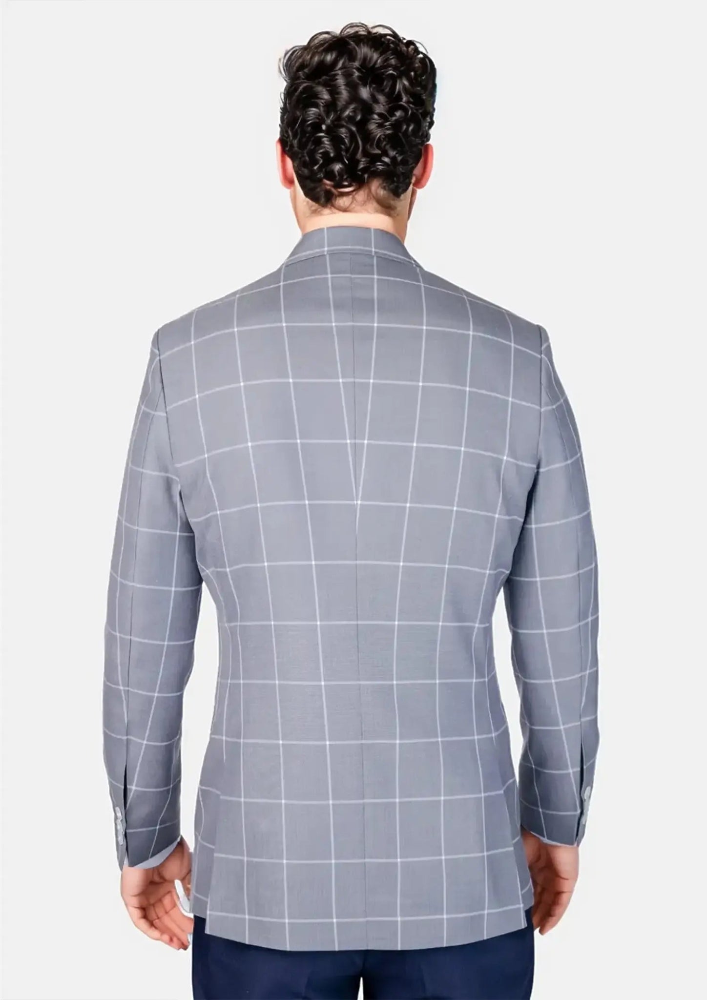 Waverly Powder Grey Windowpane Jacket - SARTORO