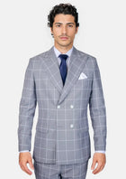 Waverly Powder Grey Windowpane Suit - SARTORO58