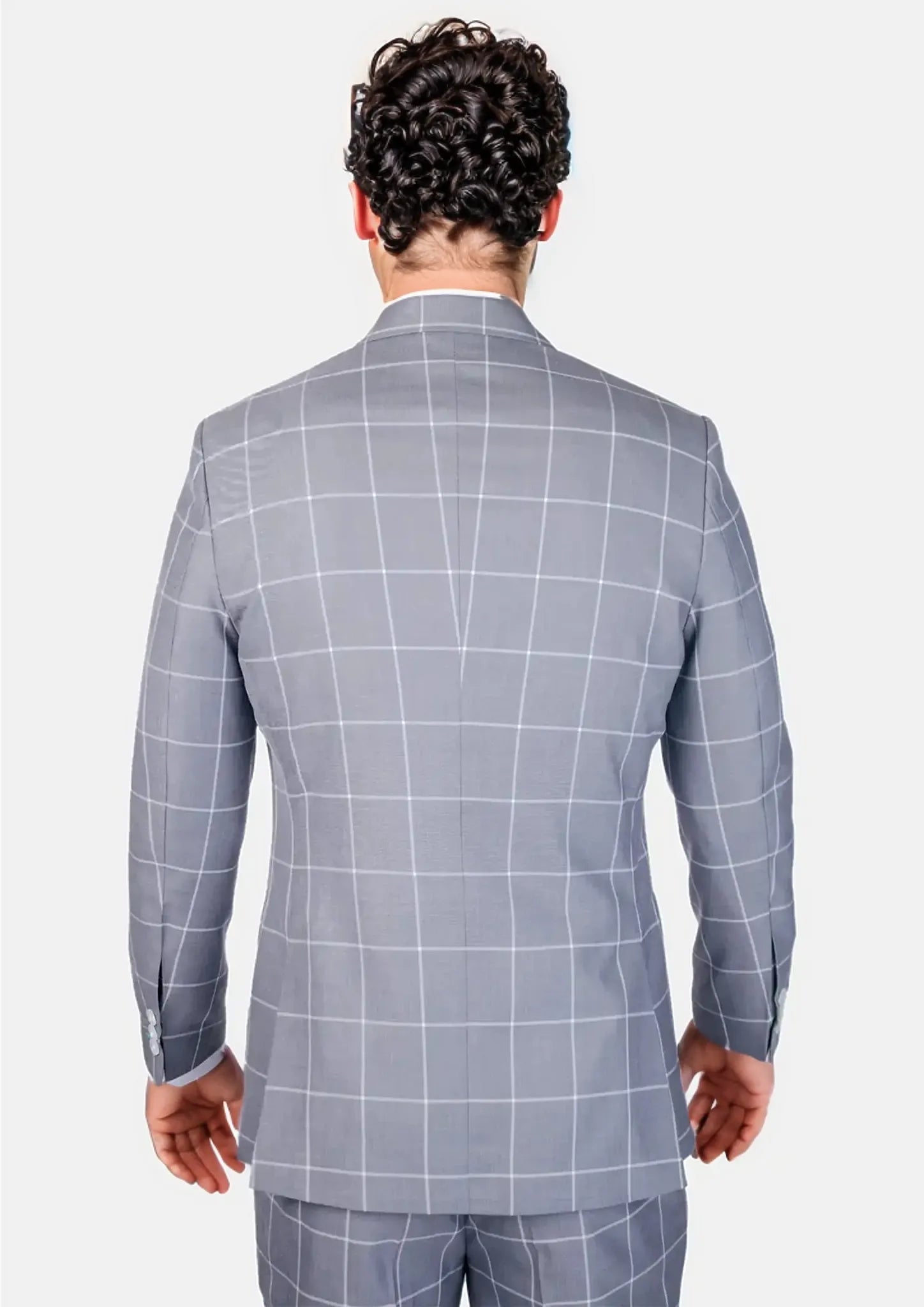 Waverly Powder Grey Windowpane Suit - SARTORO