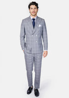Waverly Powder Grey Windowpane Suit - SARTORO814