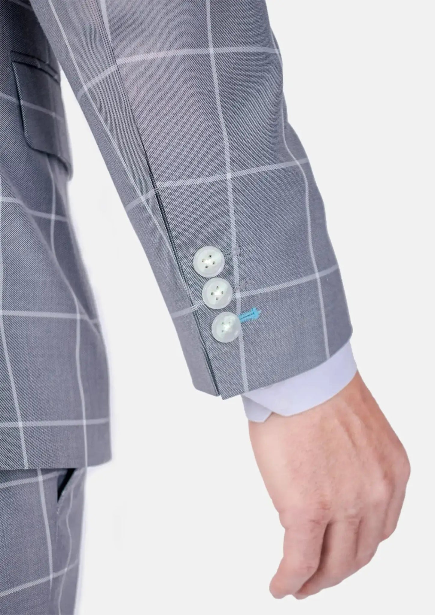 Waverly Powder Grey Windowpane Suit - SARTORO