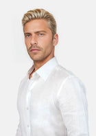 White 100% Linen Shirt - SARTORO799