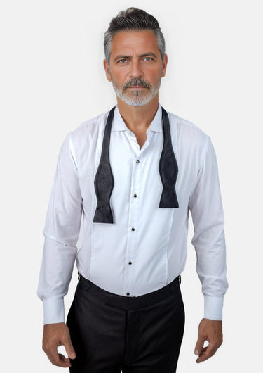 White Bamboo Tuxedo Shirt - SARTORO