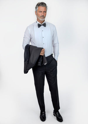 White Bamboo Tuxedo Shirt - SARTORO