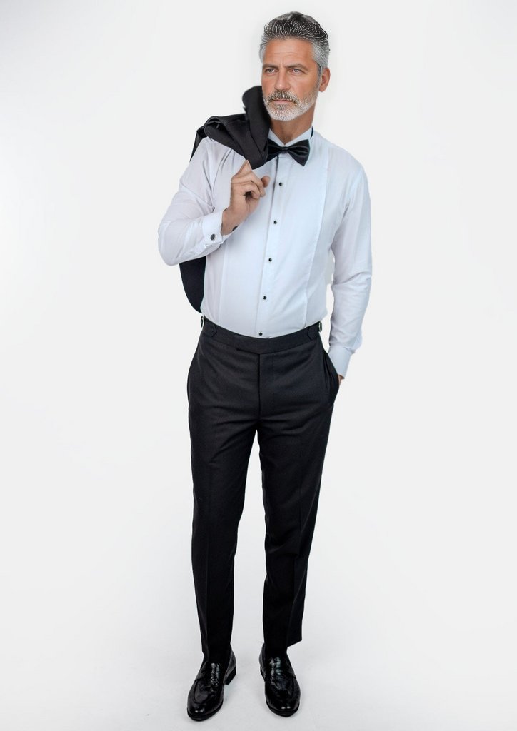 White Bamboo Tuxedo Shirt - SARTORO