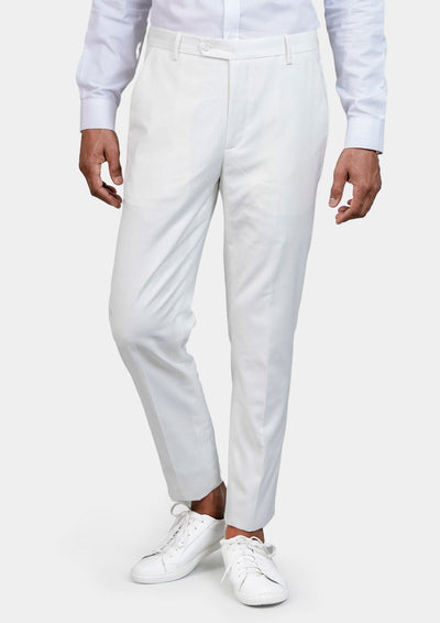 White Cashmere Twill Pants - SARTORO