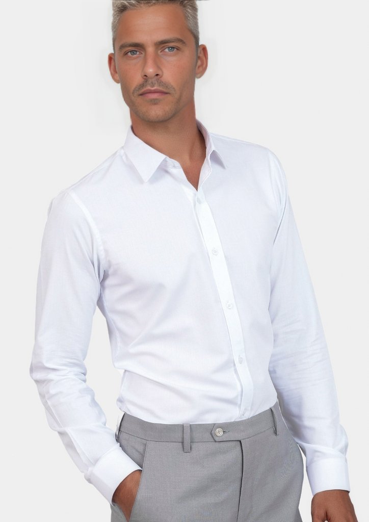 White Egyptian Cotton Broadcloth Shirt - SARTORO