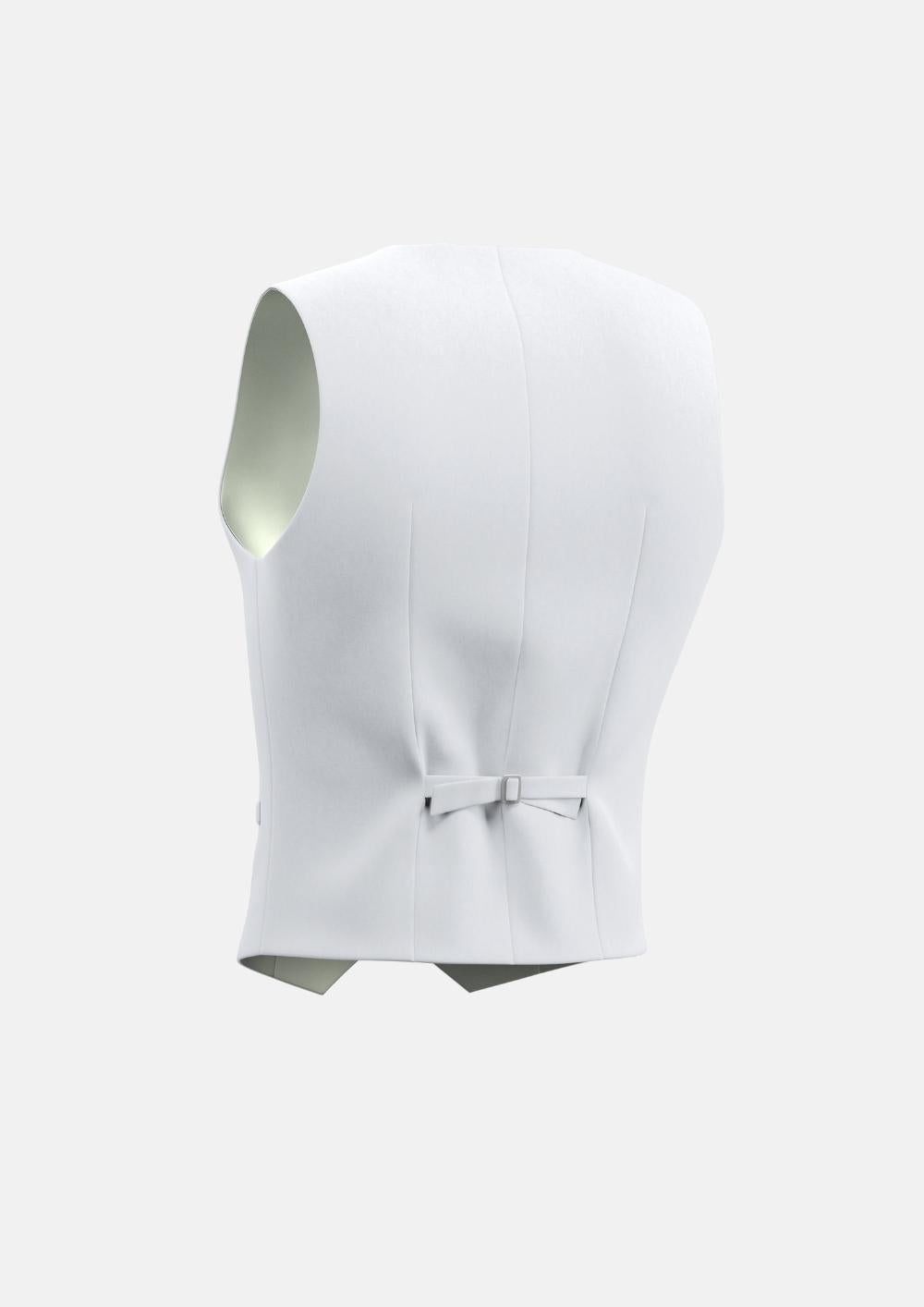 White Linen Vest - SARTORO